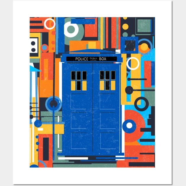 Mid century blue box Wall Art by kharmazero